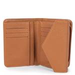 Petit portefeuille enveloppe Lancaster Foulonné PM 170-29-CARAME Caramel, ouvert