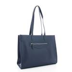 Sac shopping Francinel porté épaule zippé 290500 BM couleur Bleu marine, vue de profil