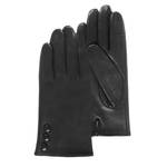 Gants Isotoner femme tactiles en cuir 3 boutons 85310 AAG Noir