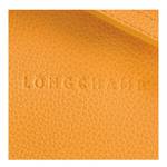 Petit sac bandoulière S Longchamp Le Foulonné 10138021 222 Abricot vue de près logo Longchamp