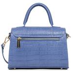 Sac à main à rabat Lancaster Exotic Trinity 480-033 BL/CR couleur Bleu croco, vue de dos