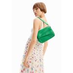 Mini sac S Desigual Machina patchwork texturé 24SAXP43 4014 Vert, porté mannequin