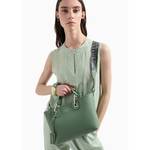 Petit sac cabas Emporio Armani MyEA Bag avec imprimé cerf Y3D166YFO5E 80701couleur vert clair, porté mannequin