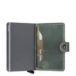 Porte-cartes Secrid Miniwallet Vintage cuir effet vieilli MV SAGE (vert sauge) ouvert