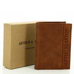 Porte cartes Arthur Aston Diego en cuir 1438-654 B couleur Cognac, emballage