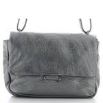 Sac bandoulière en cuir Biba Elisabeth ELI1L couleur ANTRACITE  (Gris), vue de face sans bretelles