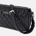 Mini sac à bandoulière Guess Yarmilla surpiqué verni HWGG932271 BLA couleur noir vue de près