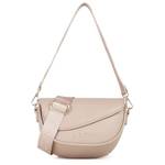 Sac porté bandoulière Valentino bags à rabat asymétrique piper VBS8DM09 005 couleur beige, vue de face