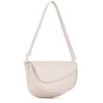 Sac porté bandoulière Valentino bags à rabat asymétrique piper VBS8DM09 005 couleur beige, vue de profil