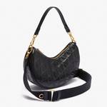 Sac lune forme demi-lune Lacoste Maheki NF4710MH-000, couleur noir, vue de coté