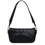 Sac porté épaule Desigual imprimé floral Keller Gales 24WAXP17 2000 couleur noir, vue de face