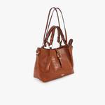 Sac porté épaule style crocodile Lollipops Olizy S270344 K0DX, couleur camel vue de côté