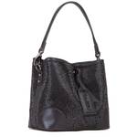 Sac seau Valentino bags effet brillant étiquette VBS8GW34 001 couleur noir, vue de profil