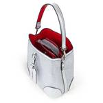 Sac seau Valentino bags effet brillant étiquette VBS8GW34 040 couleur Argent, ouvert