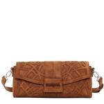 Sac bandoulière Desigual relief géométrique Oasis Eden 24WAXP95 6009 couleur Marron, vue de face