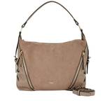 Sac hobo porté main lollipops en Tissu velours M Orphin S268747 E9DX couleur taupe, vue de face