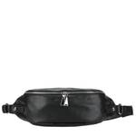 Sac banane Arthur & Aston en cuir lisse Giulia A180-03 A couleur noir vue de face