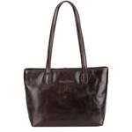 Sac shopping Arthur & Aston Edith cuir taille M A123-01PM-J couleur café, vue de face