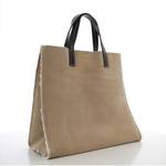 Sac porté main Marlon Firenze effet nubuck et fourrure BS2269 BS2269 7-4 couleur beige, vue de profil