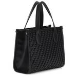 Mini sac Guess porté main effet tissé Silvana HWWW8665770 BLA couleur noir, vue de profil