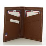 Porte-cartes Frandi en cuir de vachette grainé 300.35 YO/BE, couleur marron, ouvert