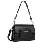 Mini sac trotteur Lancaster à rabat Paris PAD 480-059 NOIR couleur noir, vue de profil