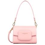 Mini sac trotteur Lancaster à rabat Paris PAD 480-059 RO/FU  couleur rose fumé, vue de face