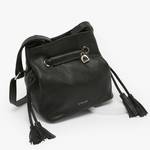 Sac bourse Etrier effet cuir grainé S Tradition ETRA004S 709028 couleur noir, vue de profil