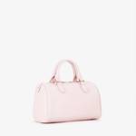 Sac bowling Valentino Bags effet grainé VBS8P924 030, couleur rose, vue de profil