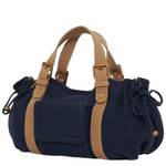 Sac porté main Gerard Darel Le 18H en toile canvas S67Z4502115, couleur Marine/Tan, vue de profil