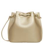 Sac seau Lancaster effet grainé M Alba Double 470-8-CH/NU
 , couleur champagne in nude, vue de dos