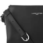 Petit sac bandoulière Lancaster Smooth 437-02-NOIR Noir vue zoomée sur boucle et logo