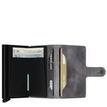 Porte-cartes Secrid Miniwallet Vintage cuir effet vieilli MV-GREY-BLACK (Gris intérieur noir) intérieur