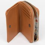 Porte-monnaie zippé en cuir Lancaster Soft Vintage 120-26-MIEL Miel vue intérieure avec bouton pression
