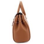 Sac porté main en cuir grainé Mac Douglas Pyla Romy XS VG91 Châtain profil